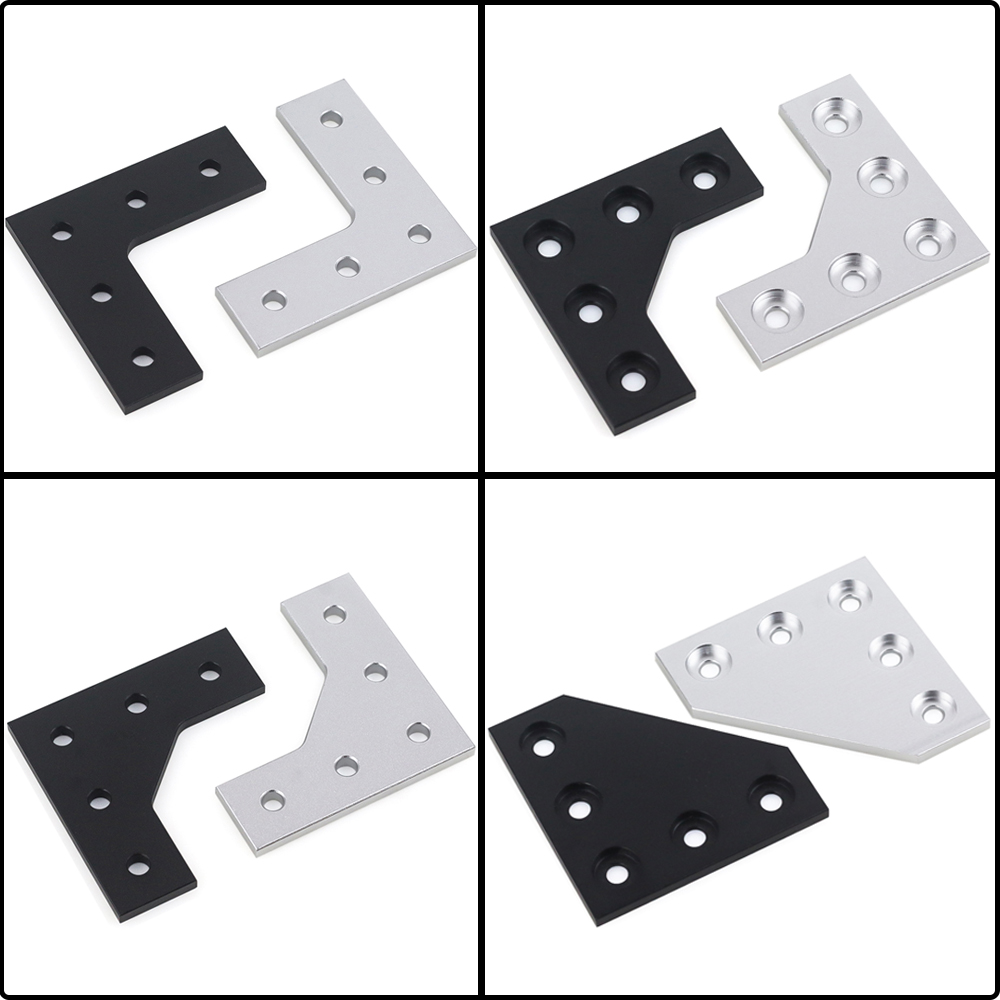 Woodworking Joint Types - 4Pcs L Type 5 Hole 90