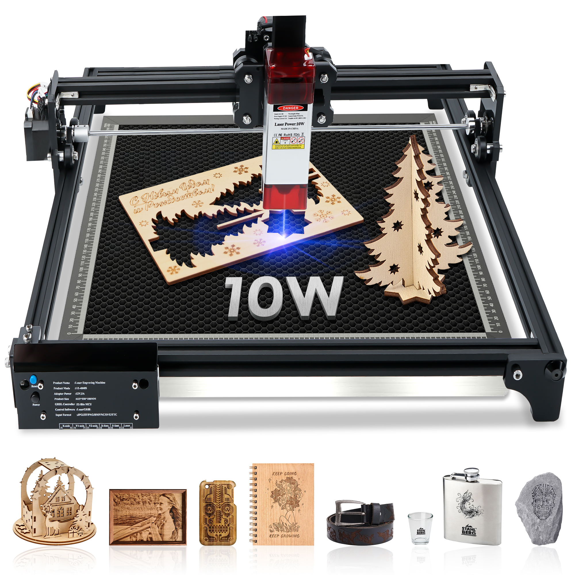 Woodworking Laser - 10W Laser Cutting Machine, GRBL 32Bit