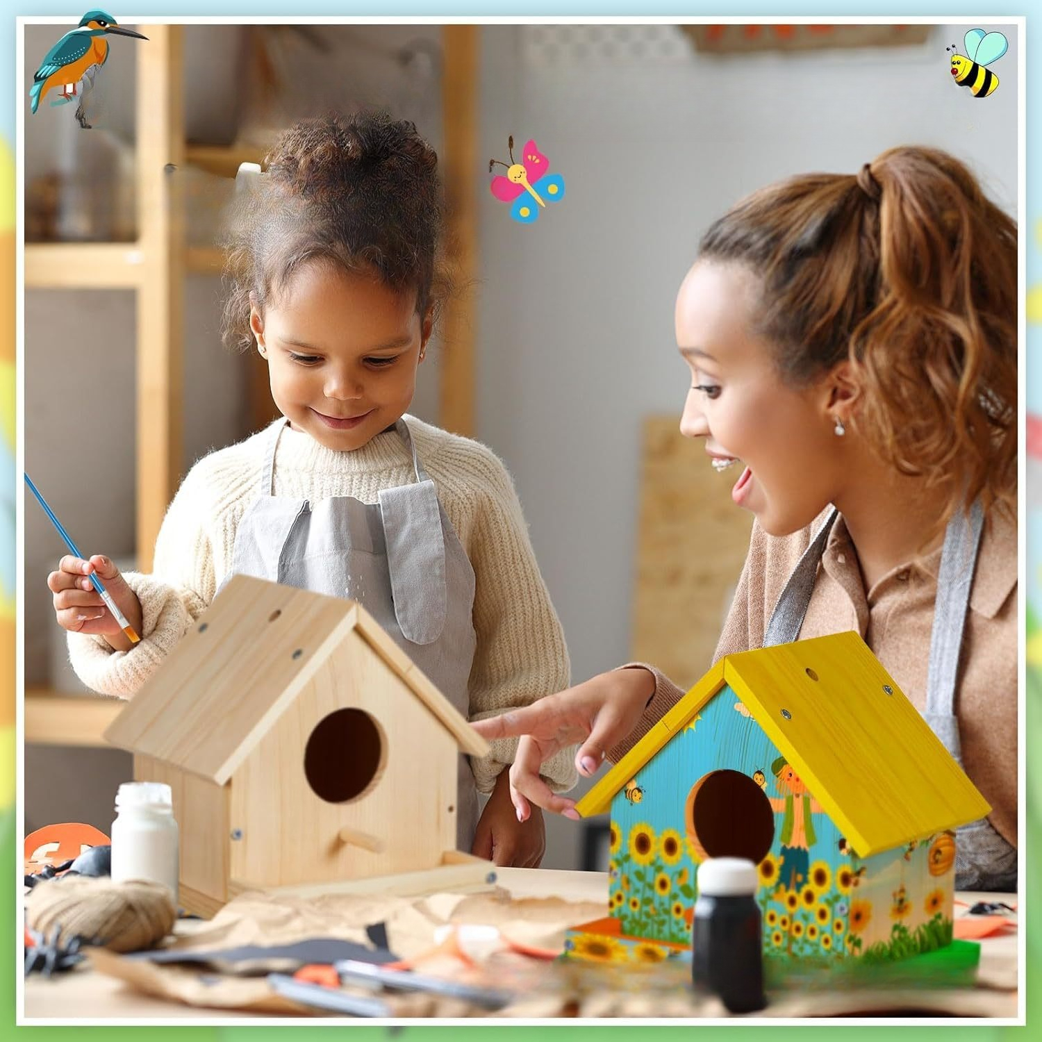 1PC Wooden Birdhouse Kit for A - Woodworking Kits For Adults ulasan dan harga