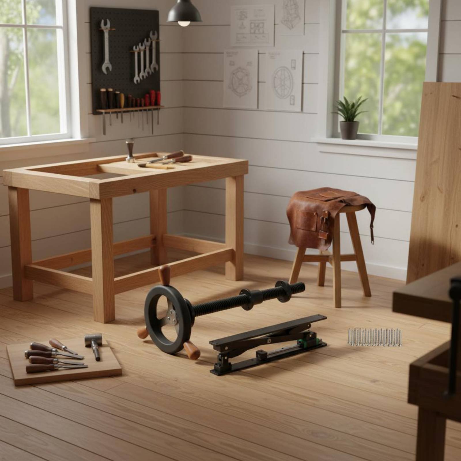 Workbench Leg Clamp European D - Woodworking Workshop Design ulasan dan harga