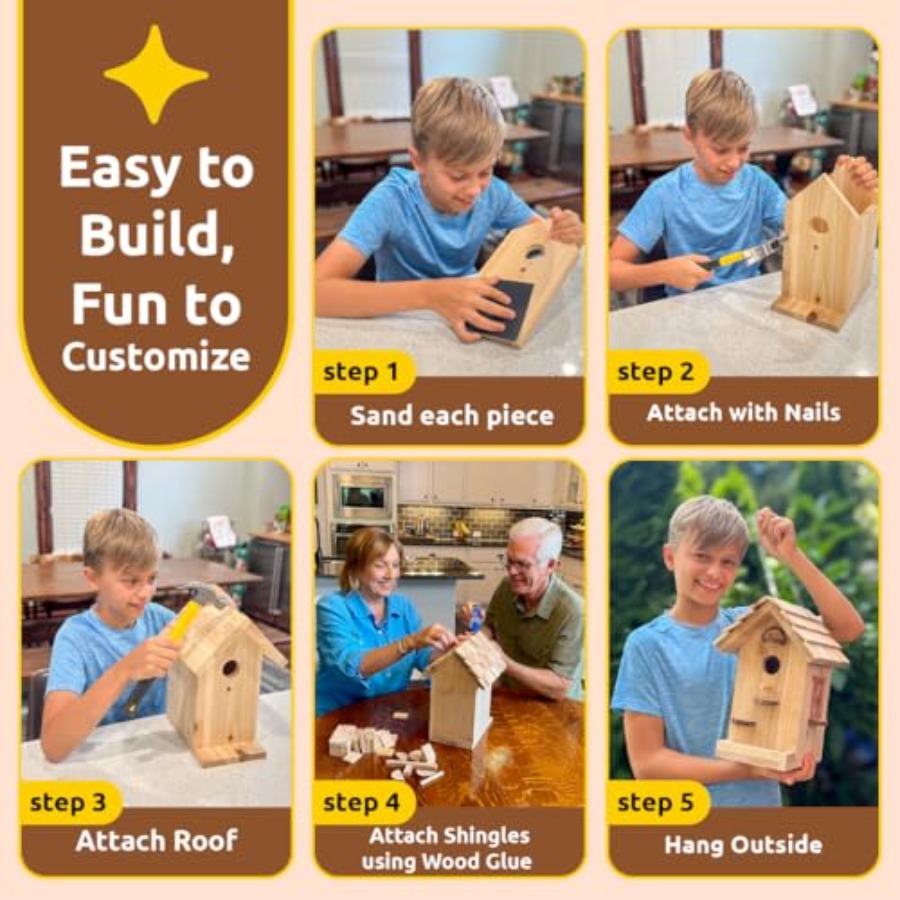 Premium Wooden Bird House Kit  - Woodworking Kits For Adults ulasan dan harga
