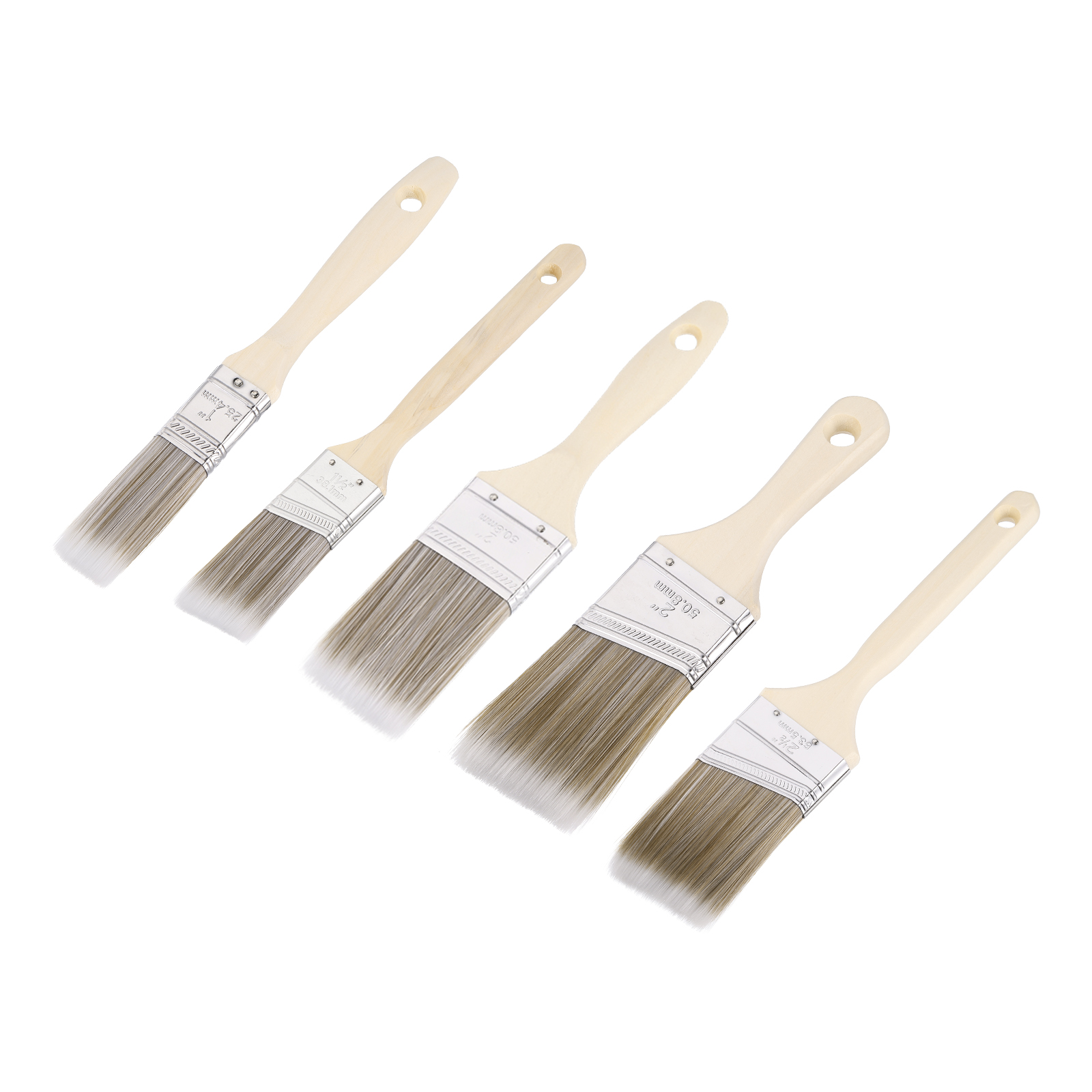 5-12Pcs Paint Brush Flat/Angle - Woodworking Oil ulasan dan harga