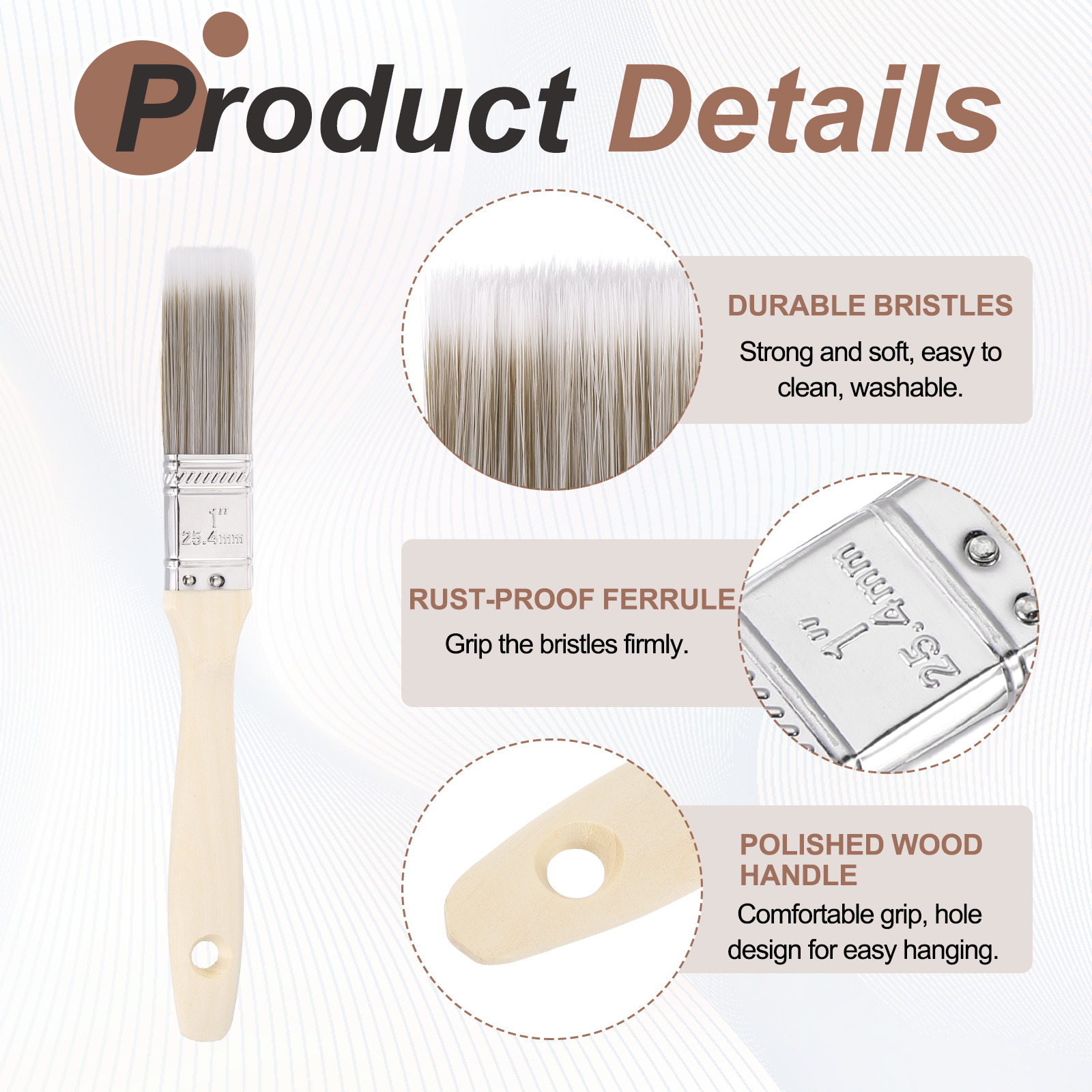 5-12Pcs Paint Brush Flat/Angle - Woodworking Oil ulasan dan harga