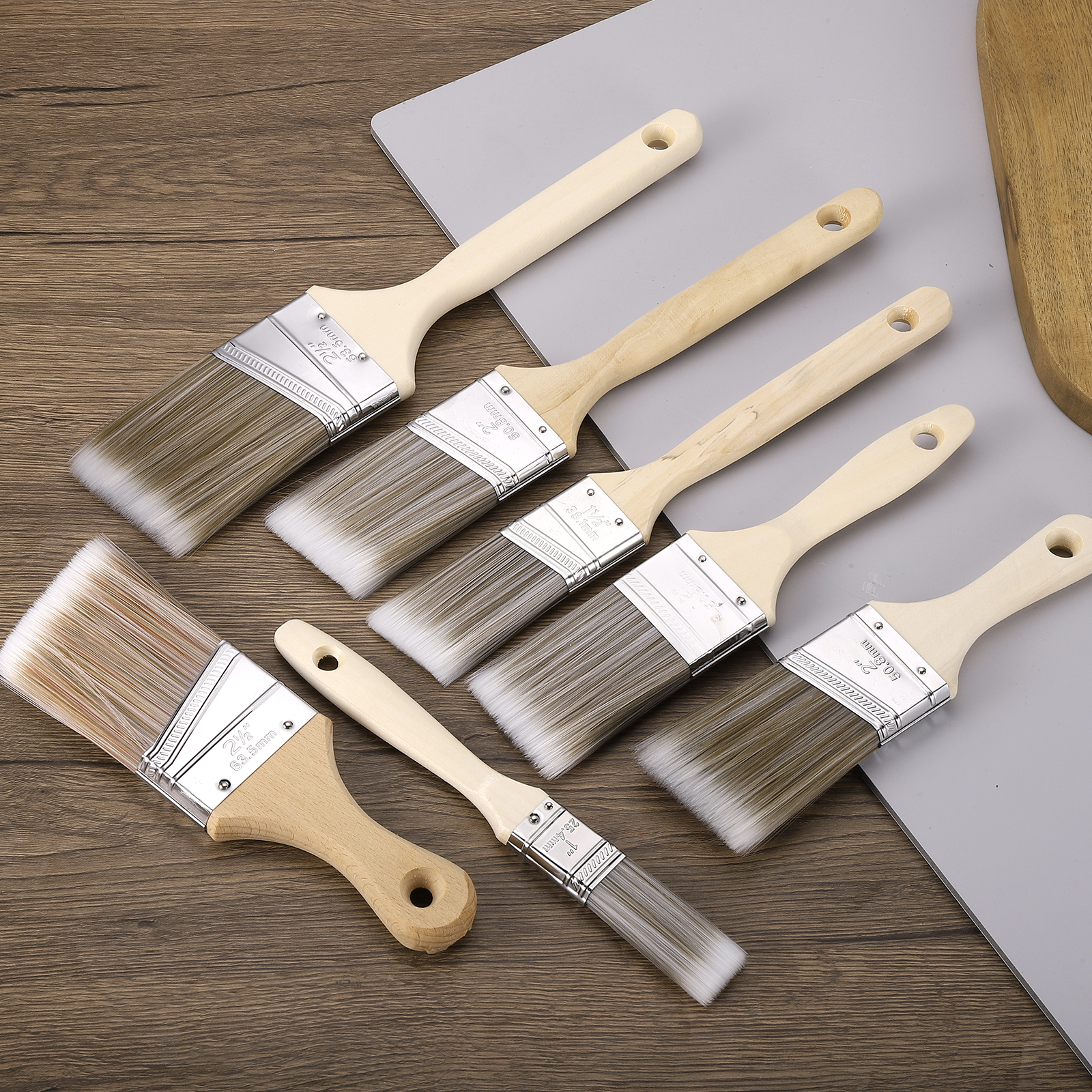 5-12Pcs Paint Brush Flat/Angle - Woodworking Oil ulasan dan harga