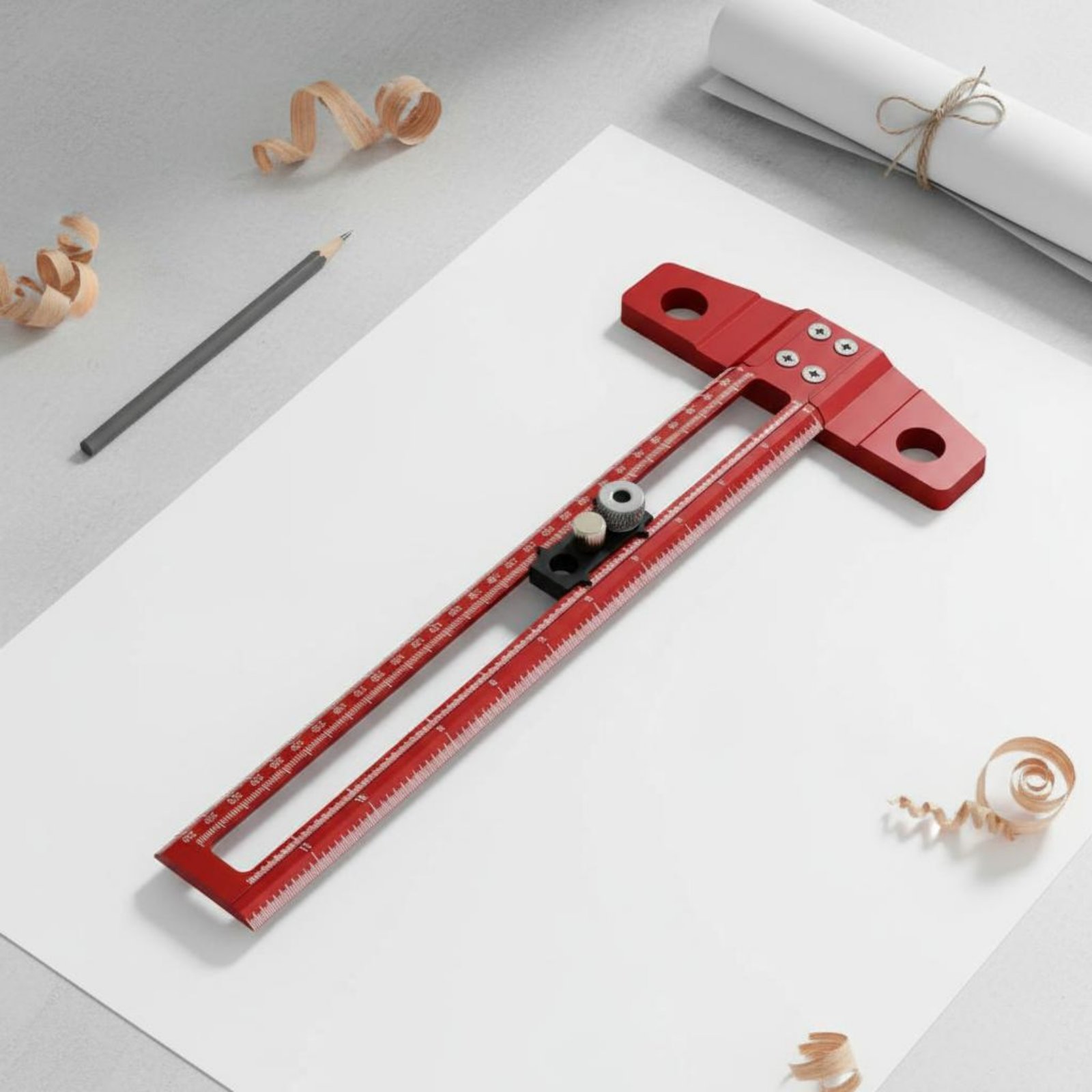T-Square Ruler Drill Hole Guid - Woodworking Workshop Design ulasan dan harga