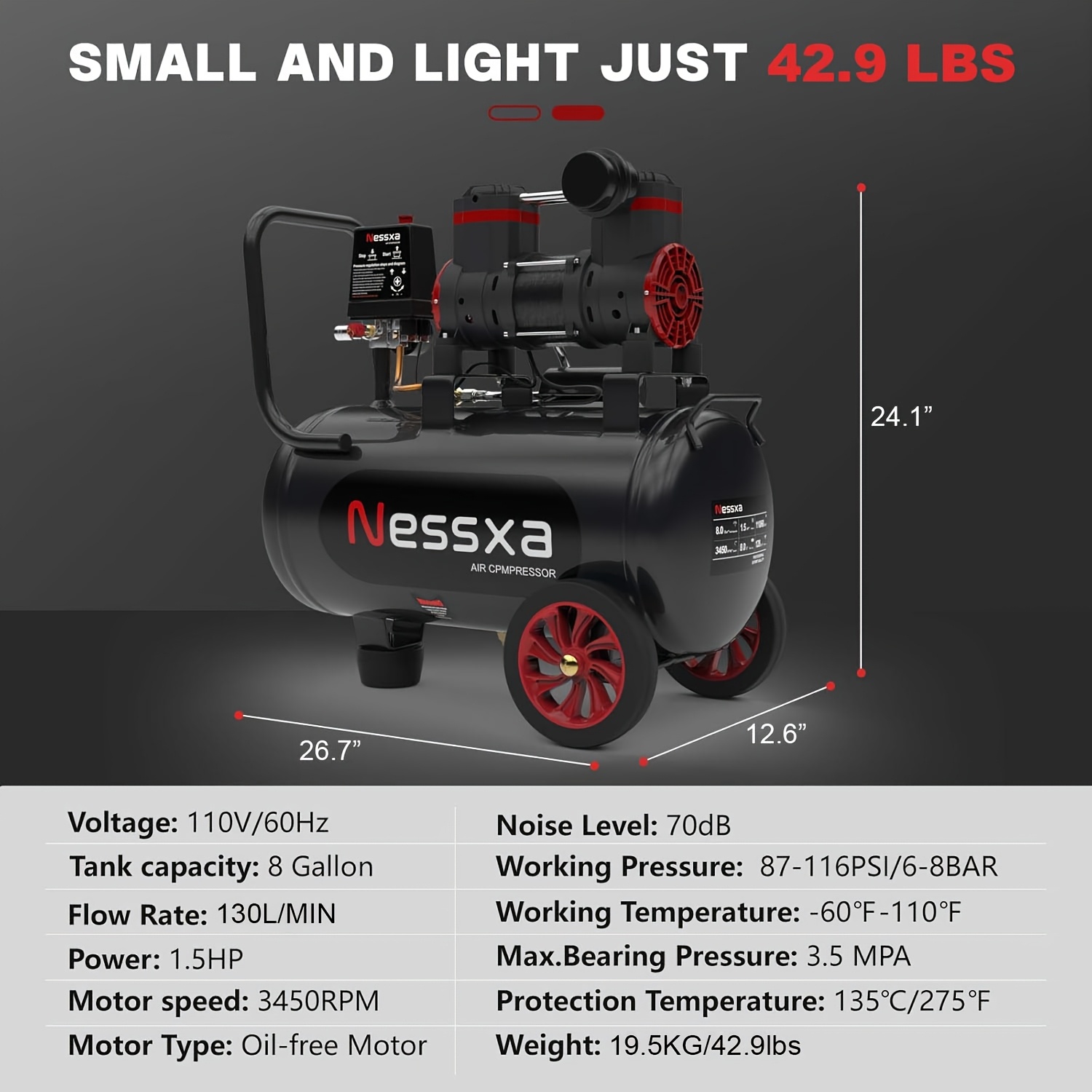 8 Gallon Ultra Quiet Air Compr - Woodworking Oil ulasan dan harga