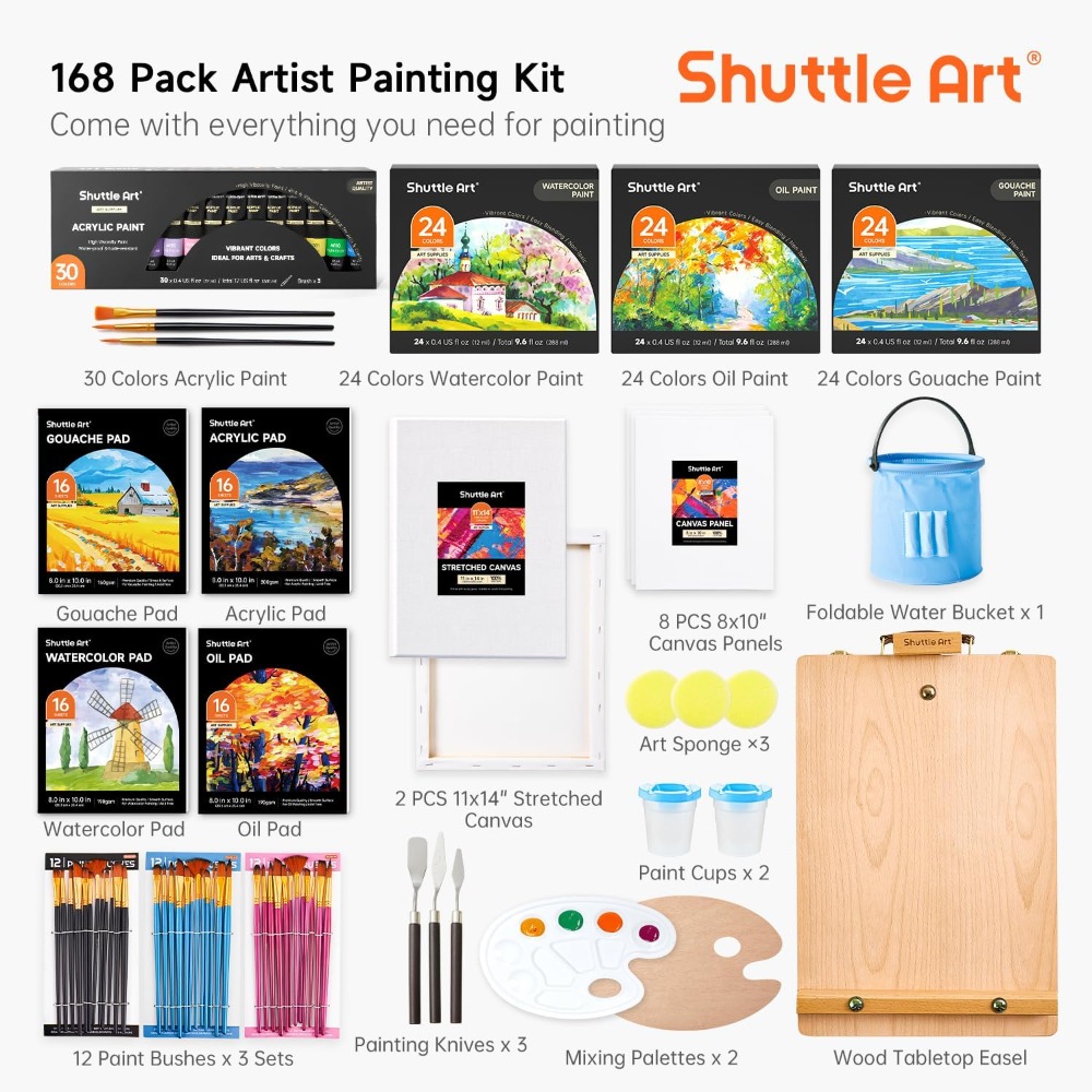 168 Pcs Artist Painting Kit wi - Woodworking Kits For Adults ulasan dan harga