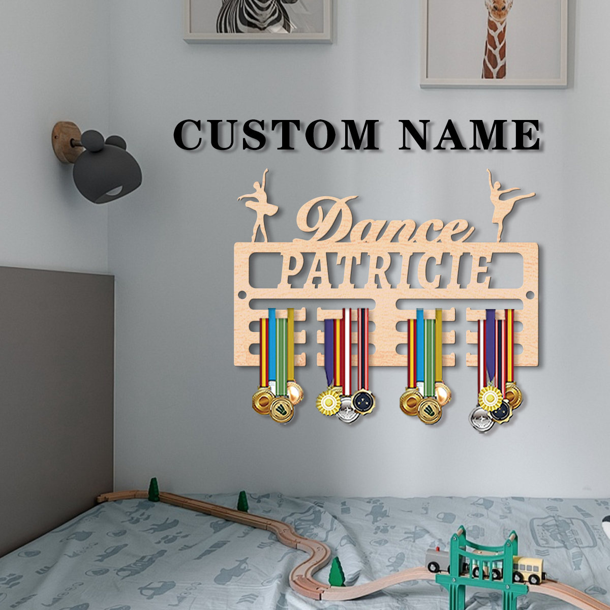 1pc Custom Wooden Medal Hanger - Woodworking Laser ulasan dan harga