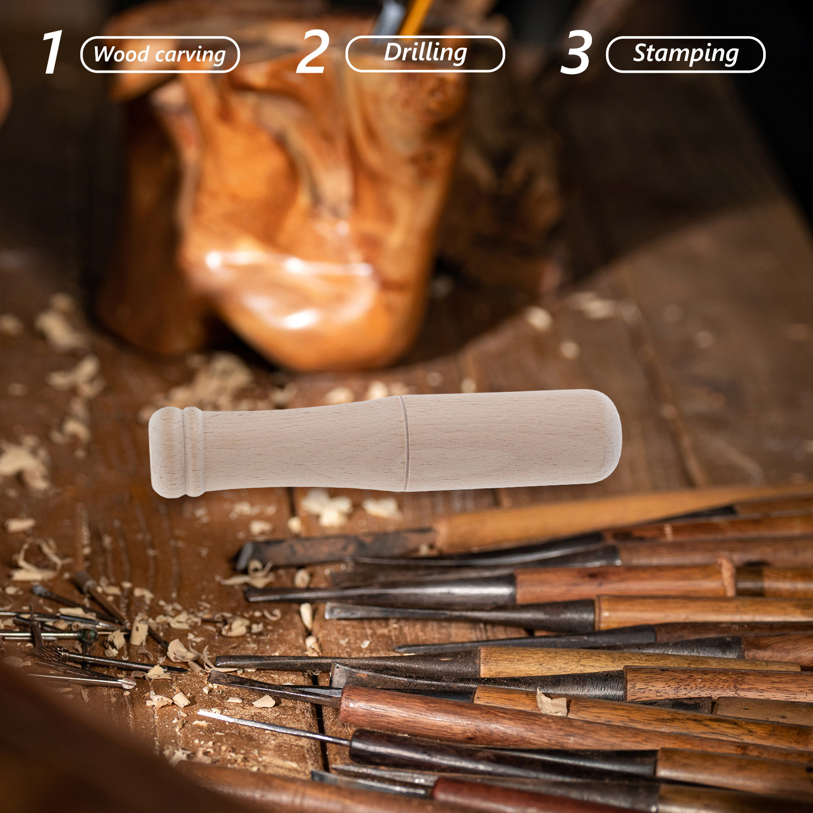 Beechwood Woodworking Mallet S - Wooden Mallet Carving ulasan dan harga