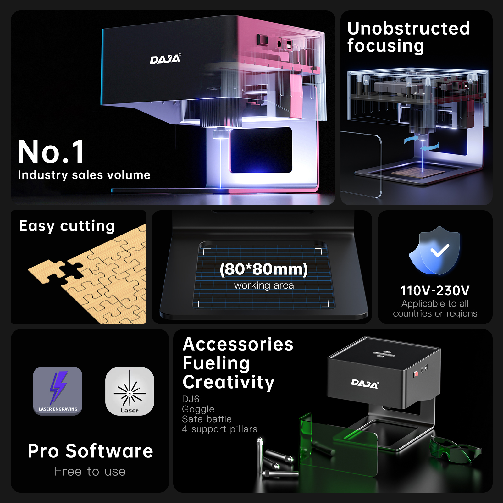 DAJA DJ6 Mini Portable Laser E - Woodworking Laser ulasan dan harga