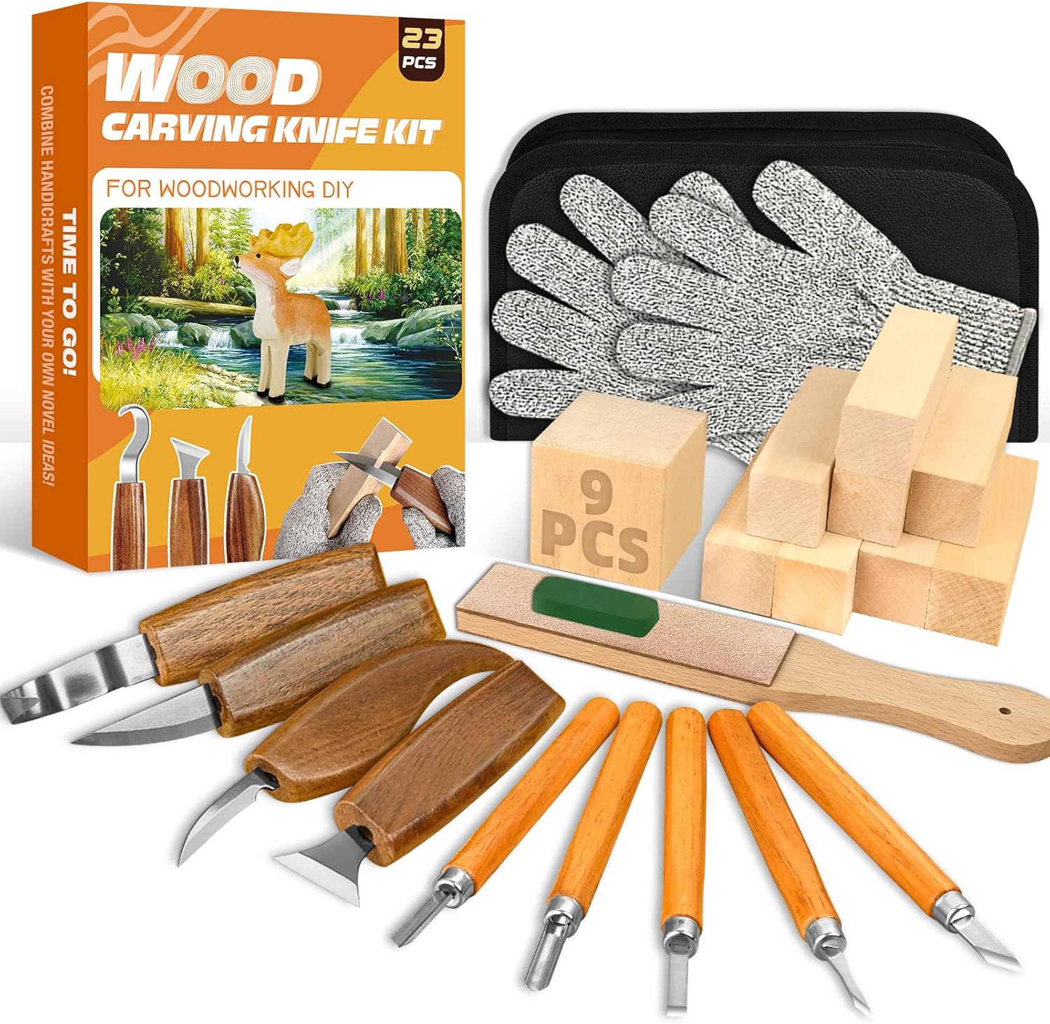 Wood Carving Kit, 23pcs Wood C - Woodworking Kits For Adults ulasan dan harga